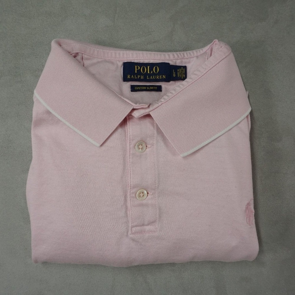 Polo Ralph Lauren Shirt Mens L Pink Pony Breast Cancer Awareness Custom Slim Fit